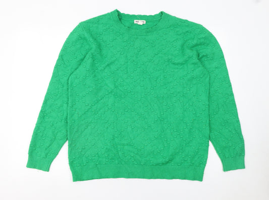 Mudflower Women’s Green Crew Neck Knit Jumper Size 18