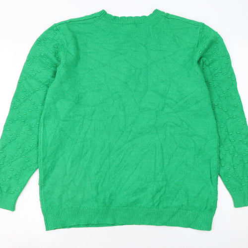Mudflower Women’s Green Crew Neck Knit Jumper Size 18