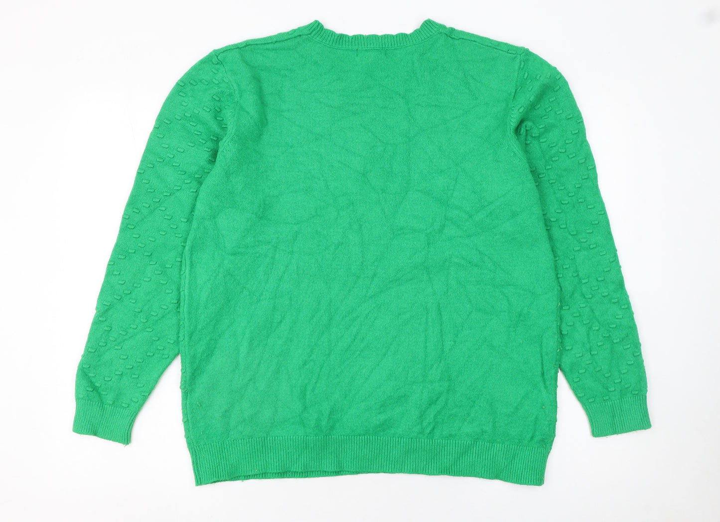 Mudflower Women’s Green Crew Neck Knit Jumper Size 18