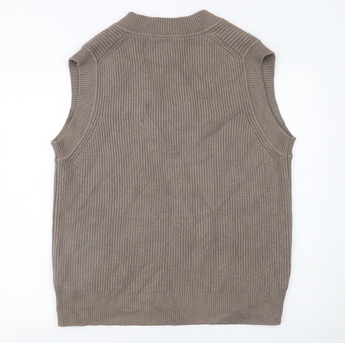 Zara Women Brown Sleeveless V-Neck Knit Vest Jumper Size S