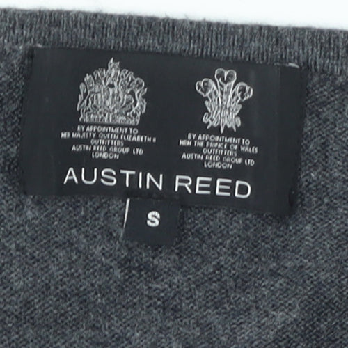 Austin Reed Women's Grey Geometric Wool Blend Crew Neck Jumper Size S