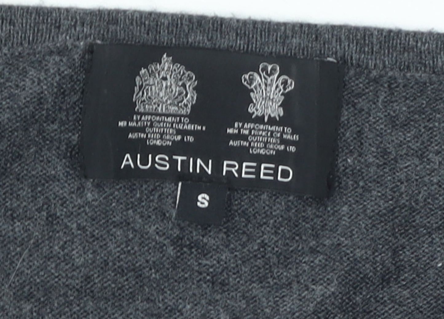 Austin Reed Women's Grey Geometric Wool Blend Crew Neck Jumper Size S