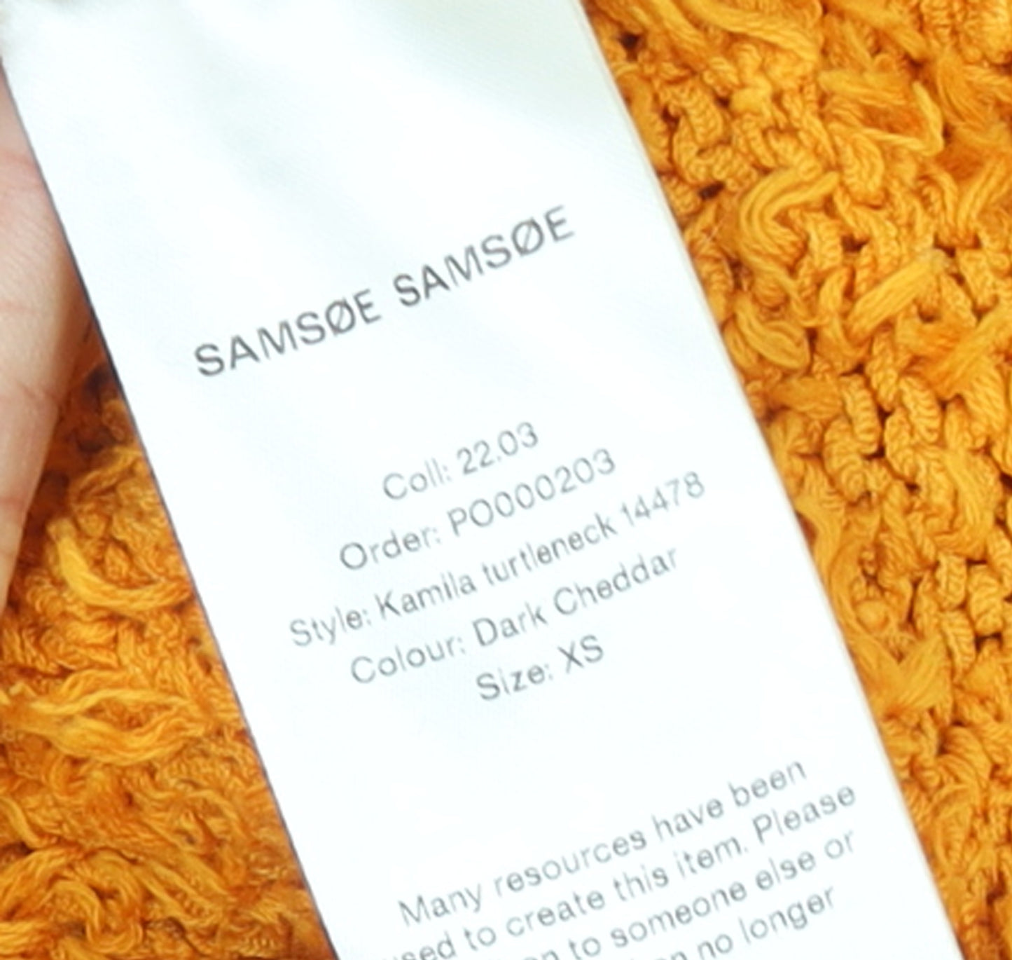 Samsøe Samsøe Women’s Orange Roll Neck Chunky Knit Jumper XS