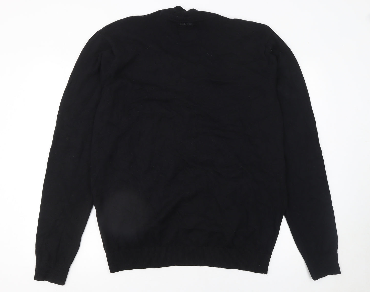 Kangol Men's Black Cotton Knit V-Neck Cardigan S