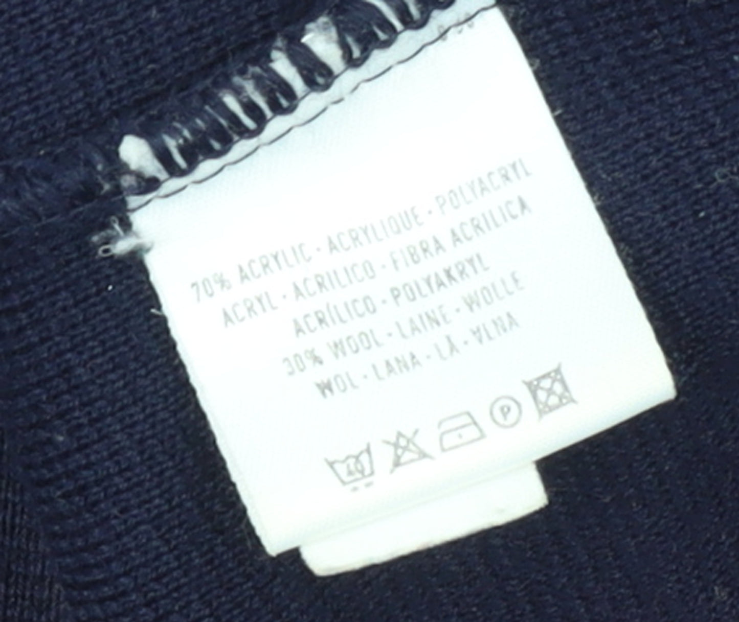 Canda Women’s Blue Cardigan L Knit Button Front Crew Neck Wool Blend