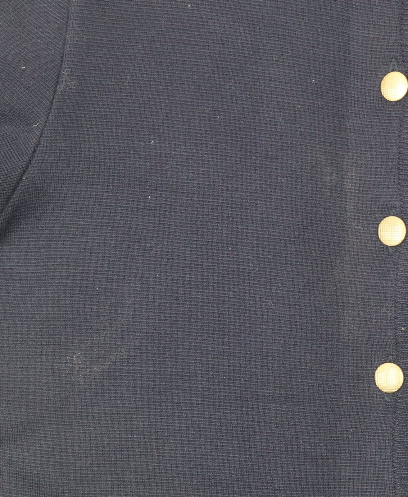 Canda Women’s Blue Cardigan L Knit Button Front Crew Neck Wool Blend