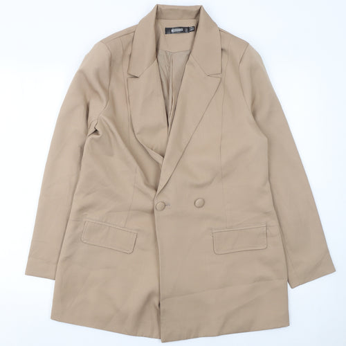 Missguided Women’s Beige Double-Breasted Blazer UK 10 Regular Fit