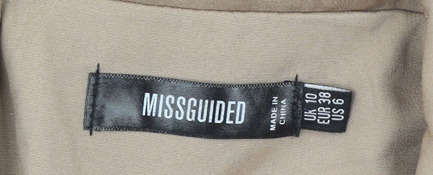 Missguided Women’s Beige Double-Breasted Blazer UK 10 Regular Fit