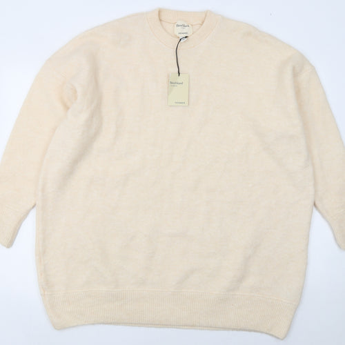 River Island Women Beige Relaxed Knit Crew Neck Jumper Size S