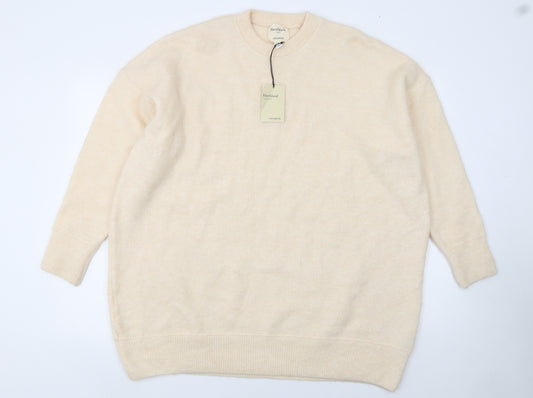 River Island Women Beige Relaxed Knit Crew Neck Jumper Size S