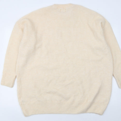 River Island Women Beige Relaxed Knit Crew Neck Jumper Size S