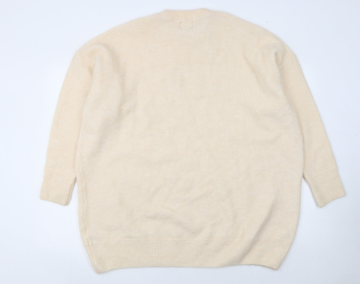 River Island Women Beige Relaxed Knit Crew Neck Jumper Size S