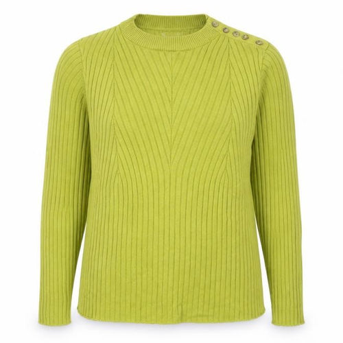 Marks and Spencer Women Green Mock Neck Ribbed Jumper Size 14