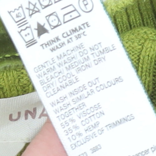 Marks and Spencer Women Green Mock Neck Ribbed Jumper Size 14
