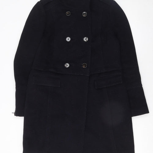 Marks and Spencer Women’s Navy Wool Blend Pea Coat UK 10 Lined