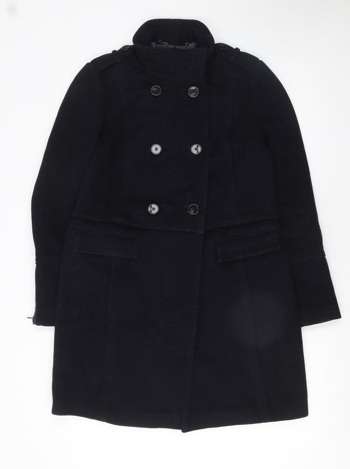 Marks and Spencer Women’s Navy Wool Blend Pea Coat UK 10 Lined