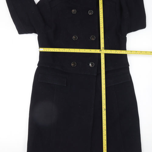 Marks and Spencer Women’s Navy Wool Blend Pea Coat UK 10 Lined