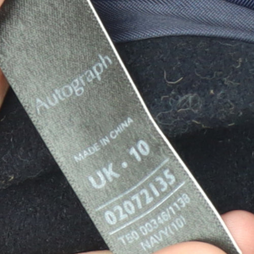 Marks and Spencer Women’s Navy Wool Blend Pea Coat UK 10 Lined