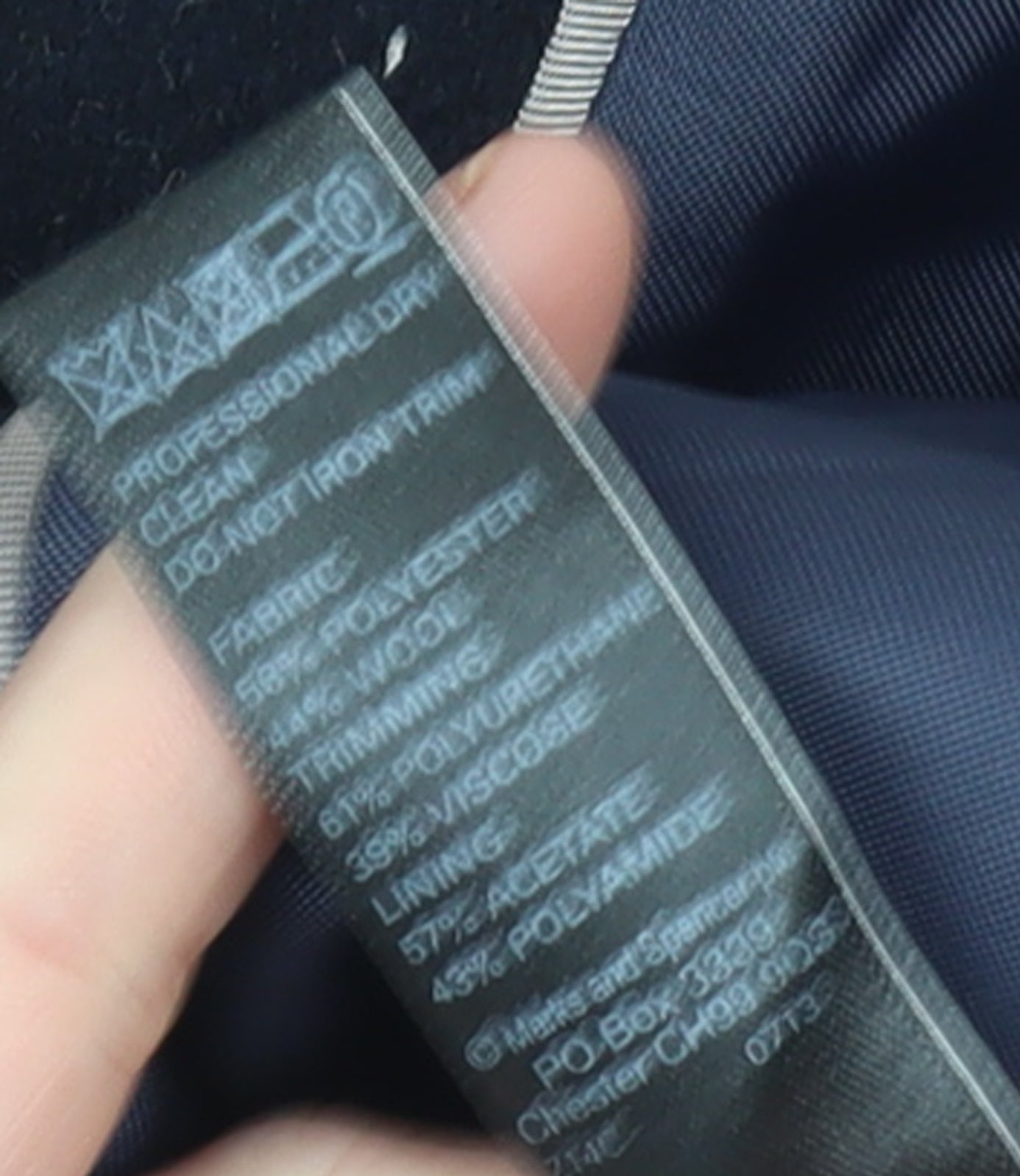 Marks and Spencer Women’s Navy Wool Blend Pea Coat UK 10 Lined