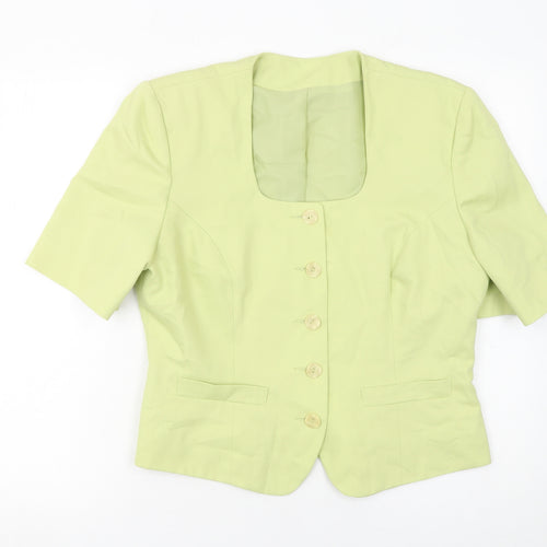 Richards Women Lime Green Short Sleeve Suit Jacket Size 14