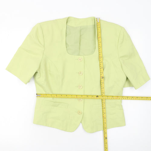 Richards Women Lime Green Short Sleeve Suit Jacket Size 14