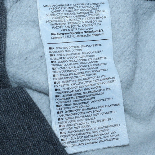 Nike Men's Grey XS Pullover Hoodie Sweatshirt with Logo