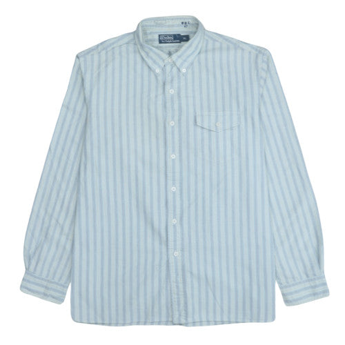 Ralph Lauren Men’s Blue Striped Cotton Button-Down Shirt XL