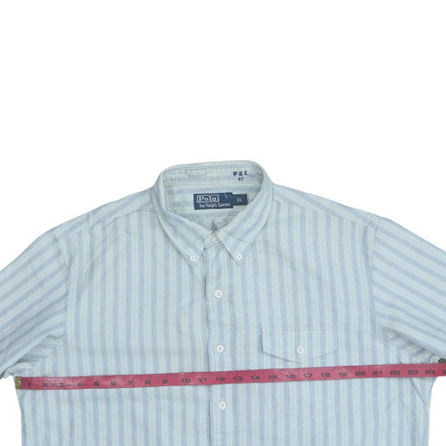 Ralph Lauren Men’s Blue Striped Cotton Button-Down Shirt XL
