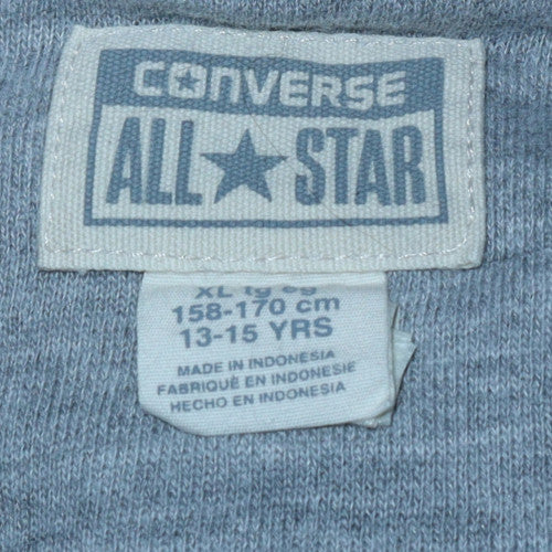 Converse Boys Grey Blue Full Zip Sweatshirt XL 13-15 Years Casual Cotton Blend