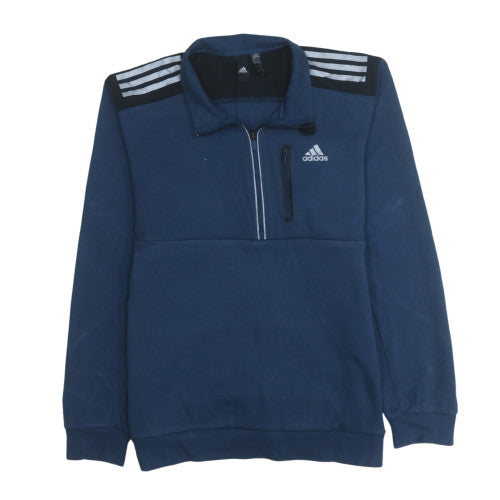 Adidas Men Blue Sports 1/2 Zip Sweatshirt Regular Fit M