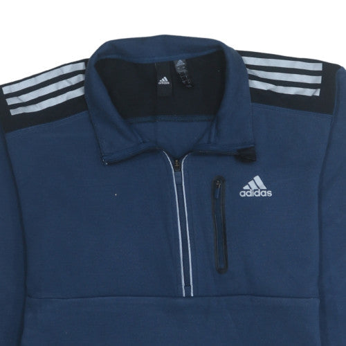 Adidas Men Blue Sports 1/2 Zip Sweatshirt Regular Fit M
