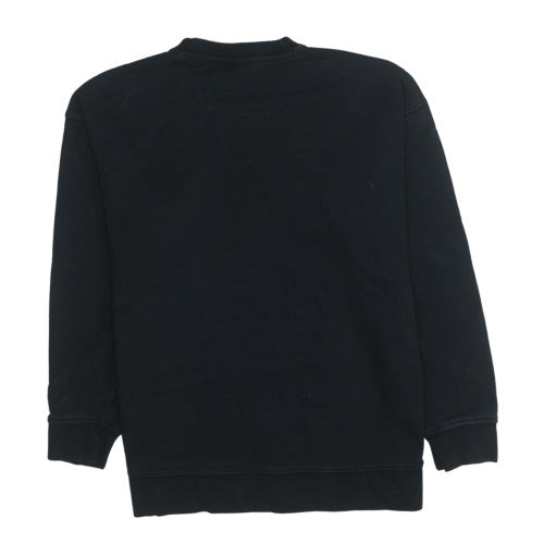 Adidas Womens Black Crew Neck Pullover Sweatshirt Size 16 Logo Print
