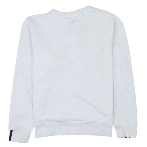 Adidas Mens White XS Crew Neck Sweatshirt with Logo Detail