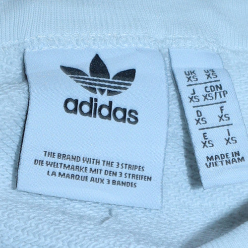 Adidas Mens White XS Crew Neck Sweatshirt with Logo Detail