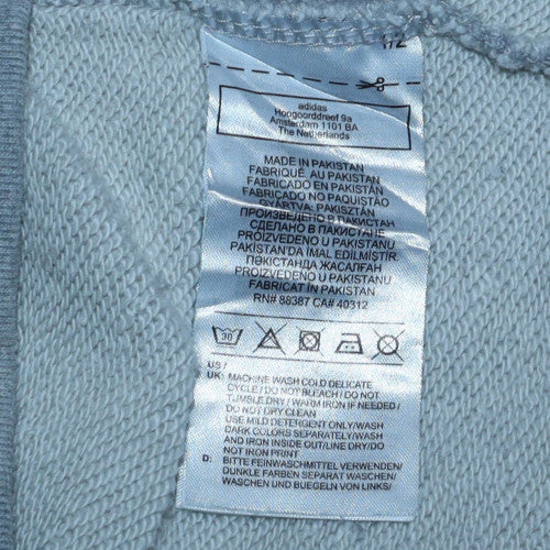 Adidas Men's Grey Pullover Hoodie Small Logo Cotton Blend