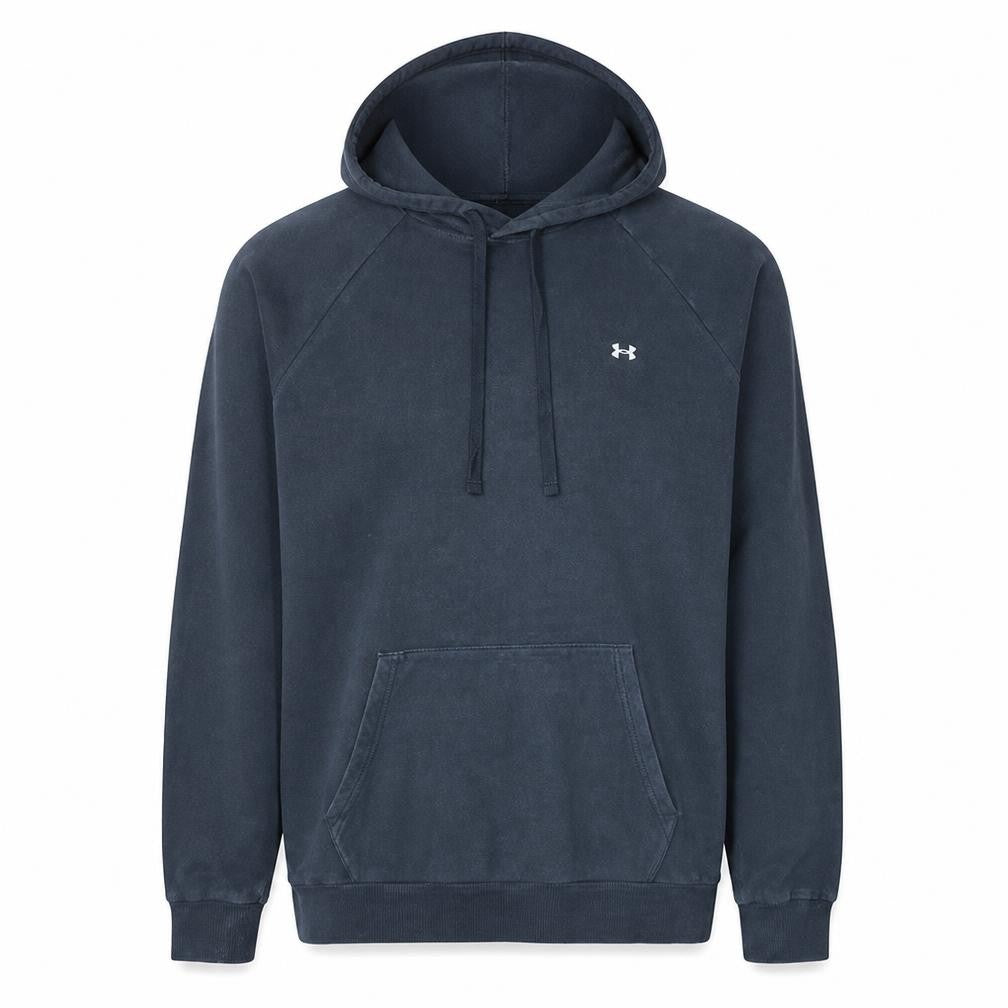 Front view of Under Armour Men’s Black XL Pullover Hoodie Sweatshirt Logo Fleece