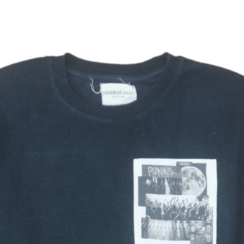 Cedarwood State Mens Black Punks Graphic Crew Neck Sweatshirt M