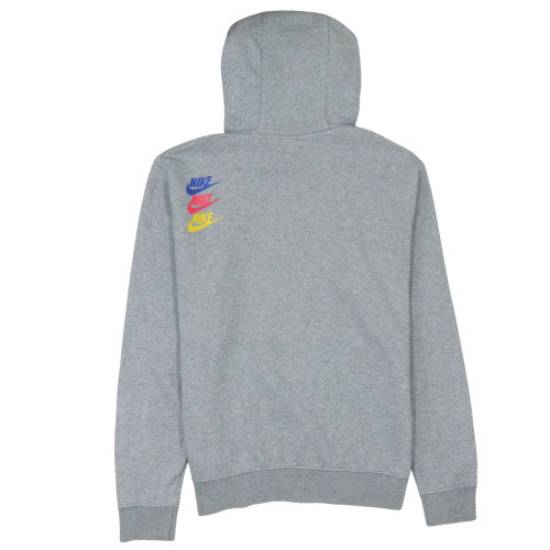 Nike Mens Grey Pullover Hoodie M Logo Fleece Sweatshirt