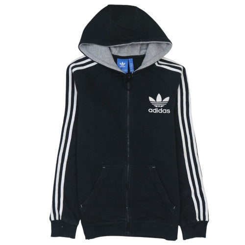 Adidas Men's Black Full Zip Hoodie S Logo Fleece Sportswear