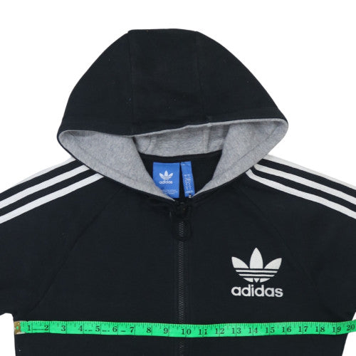 Adidas Men's Black Full Zip Hoodie S Logo Fleece Sportswear