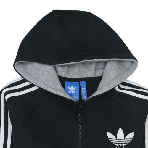 Adidas Men's Black Full Zip Hoodie S Logo Fleece Sportswear