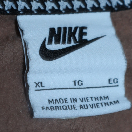 Nike Women Brown 1/4 Zip Sweatshirt XL Relaxed Fit Pullover Logo