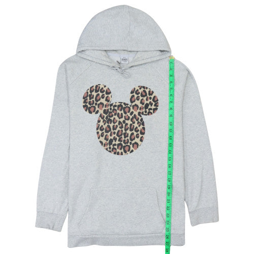 Next Women Grey Hooded Pullover Hoodie XL Leopard Mickey Print