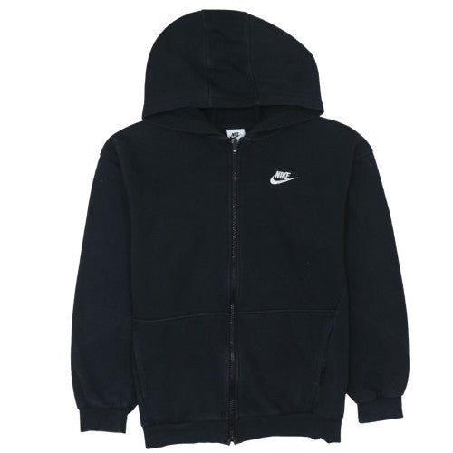 Nike Boys Black Full Zip Hoodie Fleece Sweatshirt 8-9 Years