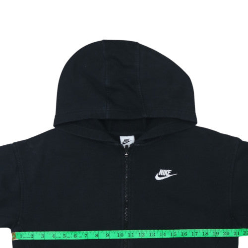 Nike Boys Black Full Zip Hoodie Fleece Sweatshirt 8-9 Years