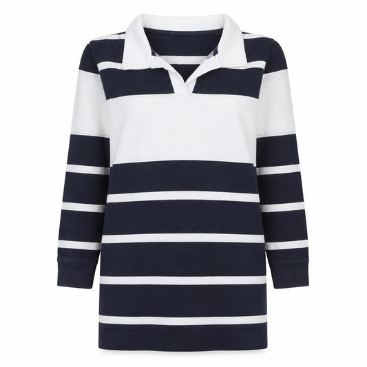 Next Womens Blue White Striped Cotton 3/4 Sleeve Nightshirt Size 10