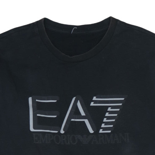 Emporio Armani Men’s Black Crew Neck Logo Sweatshirt Size M