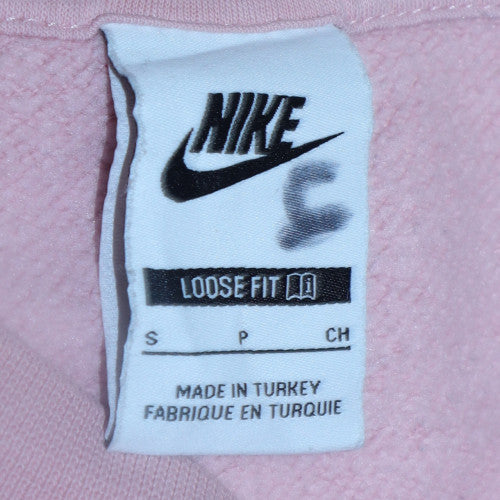 Nike Women’s Pink Colourblock Crew Neck Sweatshirt Size S Loose Fit