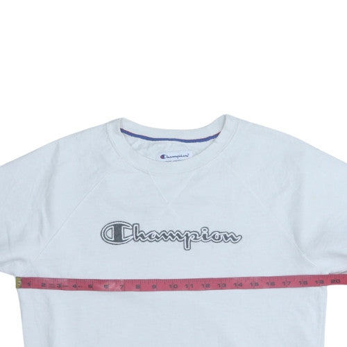 Champion Men's White Crew Neck Pullover Sweatshirt Size M