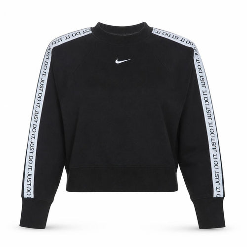Nike Women Black Dri-Fit Crew Neck Logo Sweatshirt Size S